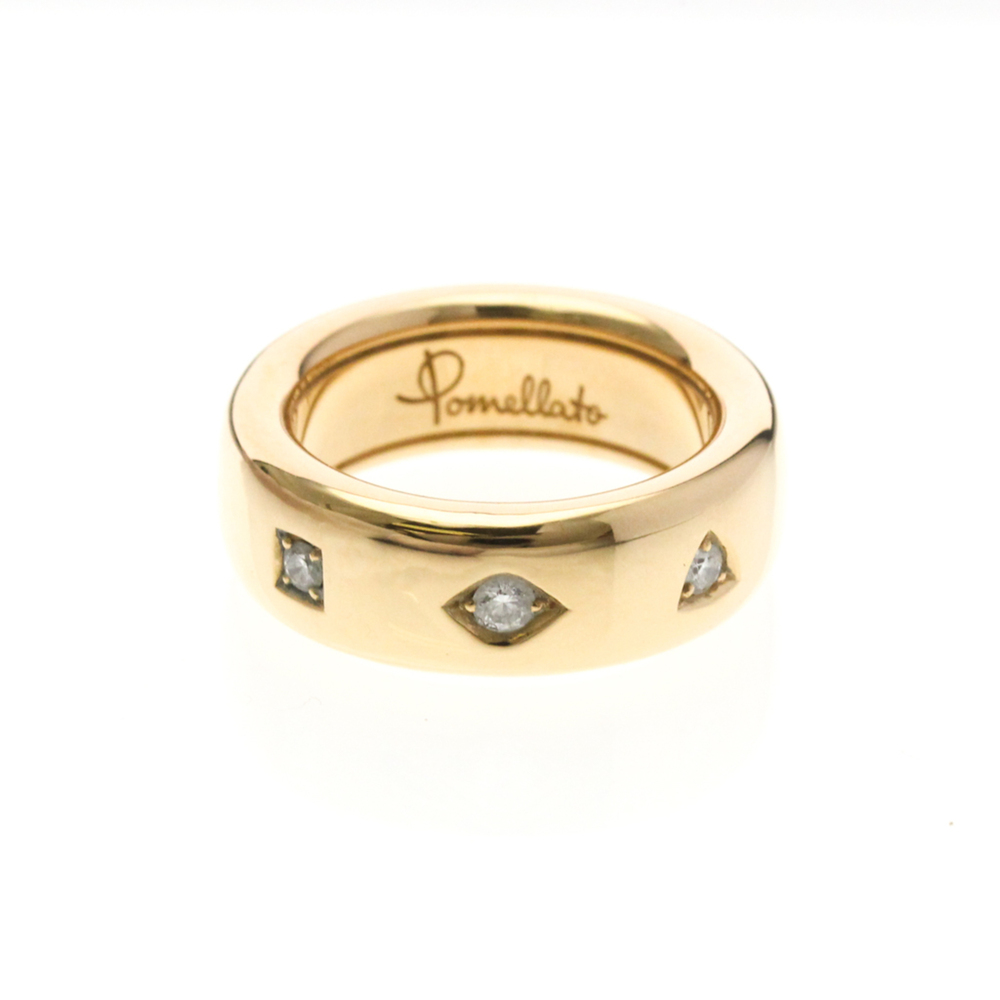 Pomellato Iconica Slim Ring 3P Diamond Pink Gold (18K) Fashion Diamond Band R...